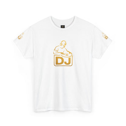 DJ Graphic Tee — Gold Turntable DJ Shirt for Music Lovers Printify