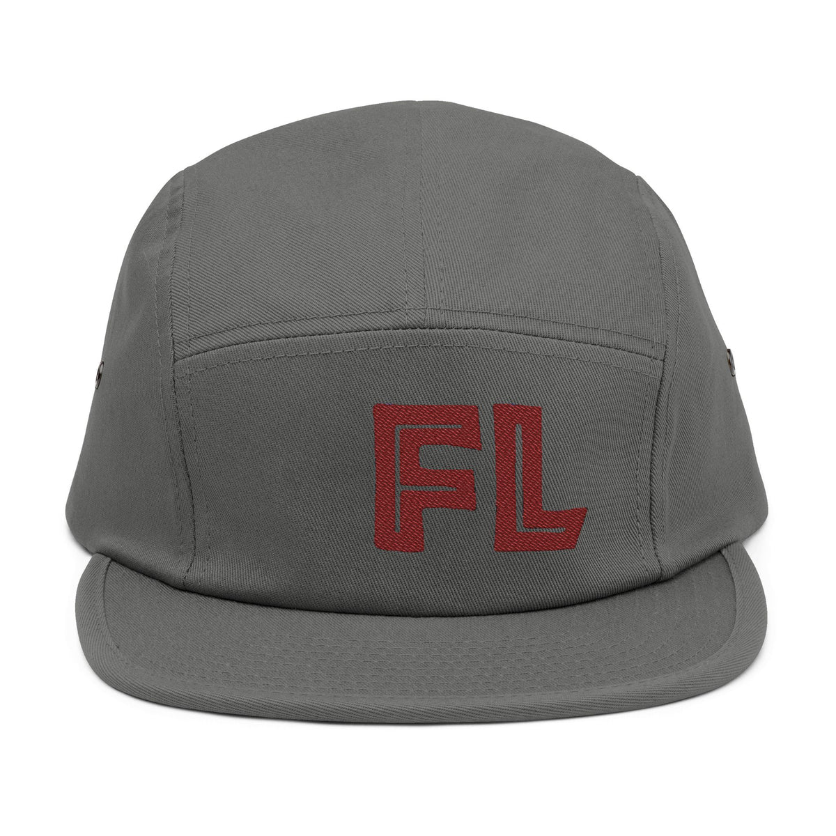 Stylish 5 Panel Cap with FL Embroidery, Casual Hat for Outdoor Adventures, Trendy Gift for Fashion Lovers, Summer Accessory, Unisex Headwear