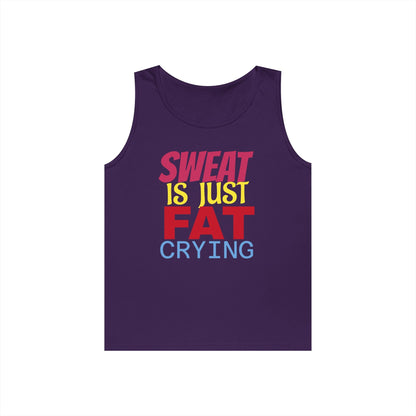 Sweat is Just Fat Crying Tank Top, Motivational Gym Shirt, Fitness Apparel, Unisex Workout Top, Summer Activewear, Gift for Fitness [...] Printify