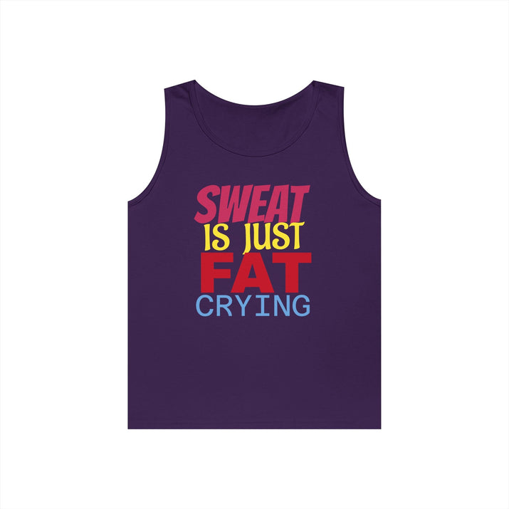 Sweat is Just Fat Crying Tank Top, Motivational Gym Shirt, Fitness Apparel, Unisex Workout Top, Summer Activewear, Gift for Fitness [...] Printify