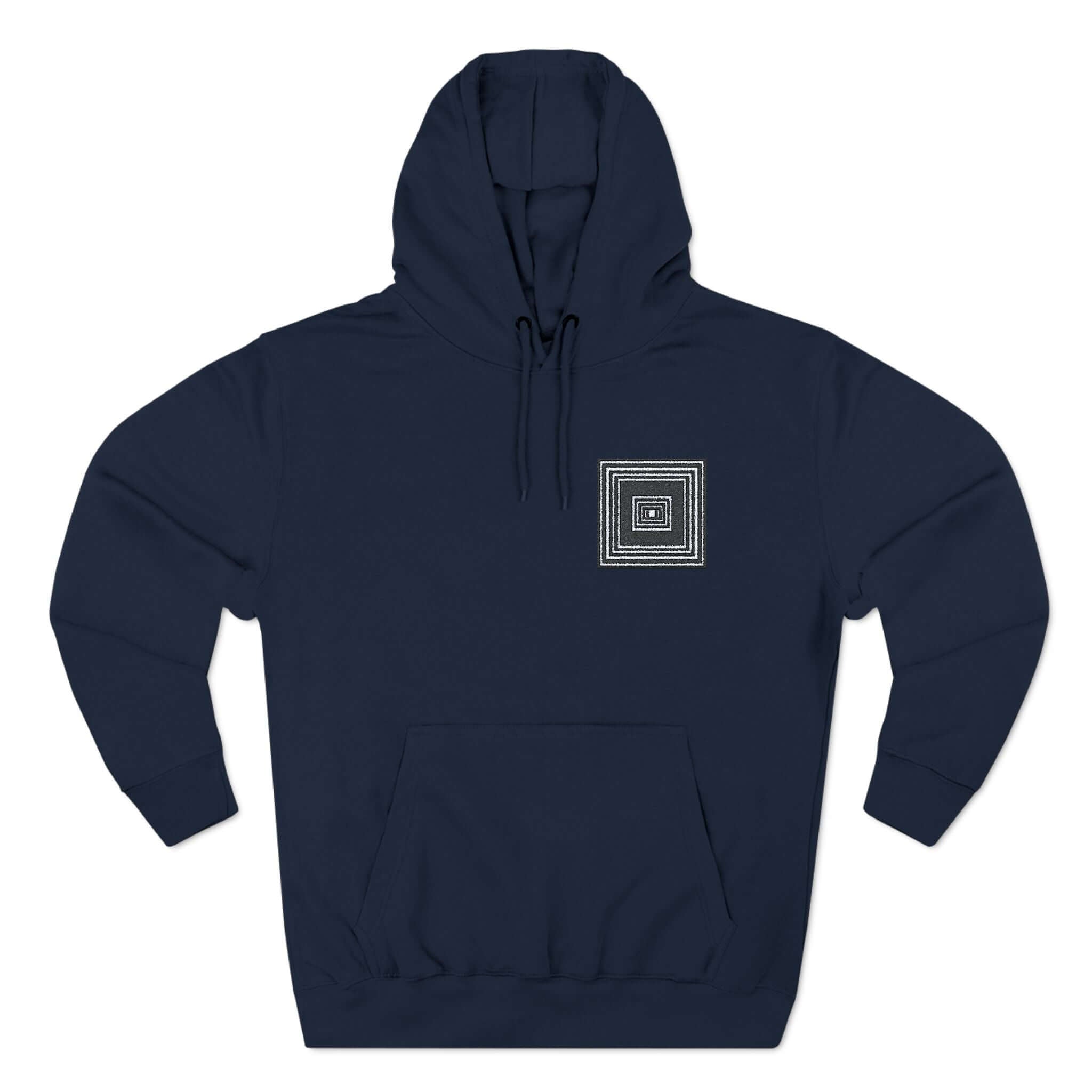 Fleece Hoodie with Quadrat Embroidery