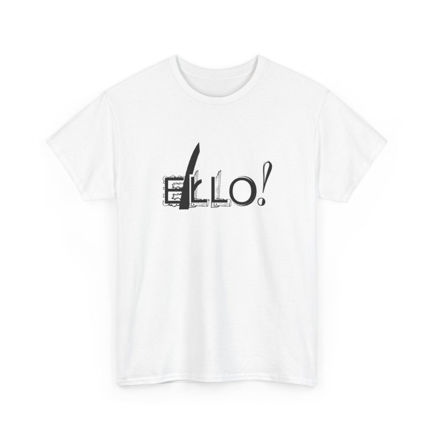 Funny Unisex Heavy Cotton Tee - "ELLO!" Graphic Shirt for Casual Days