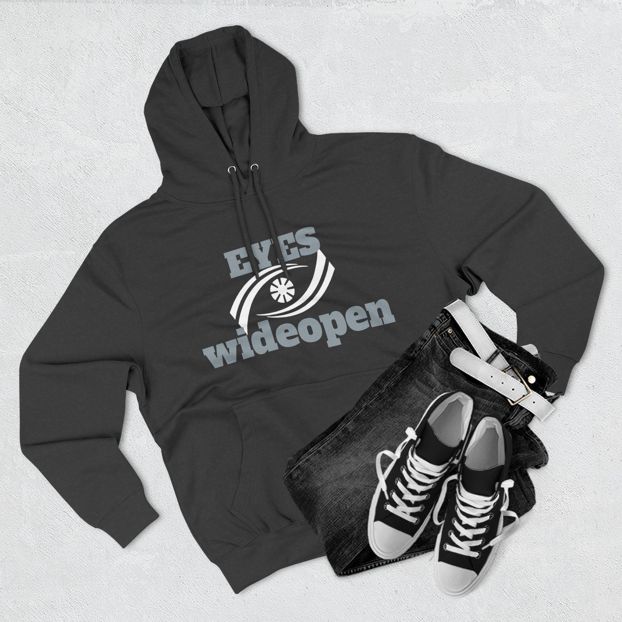 Eyes Wide Open Fleece Hoodie - Cozy Sweatshirt for Casual Wear, Gifts for Him/Her, Winter Wardrobe Essential, Unisex Hoodie, Relaxed Fit Printify