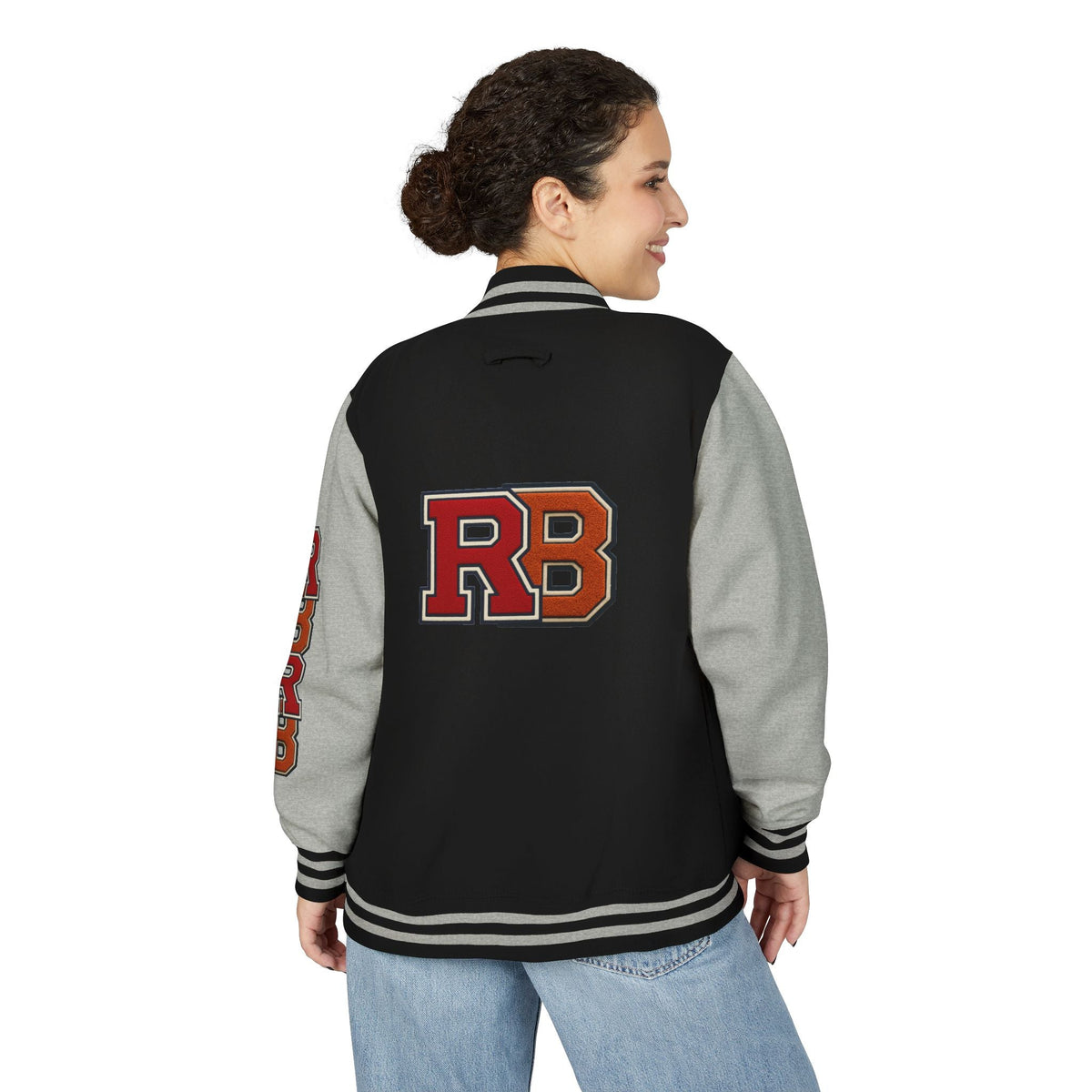 Letterman Jacket - RB Varsity Embroidered Retro Baseball Letter Jacket Printify