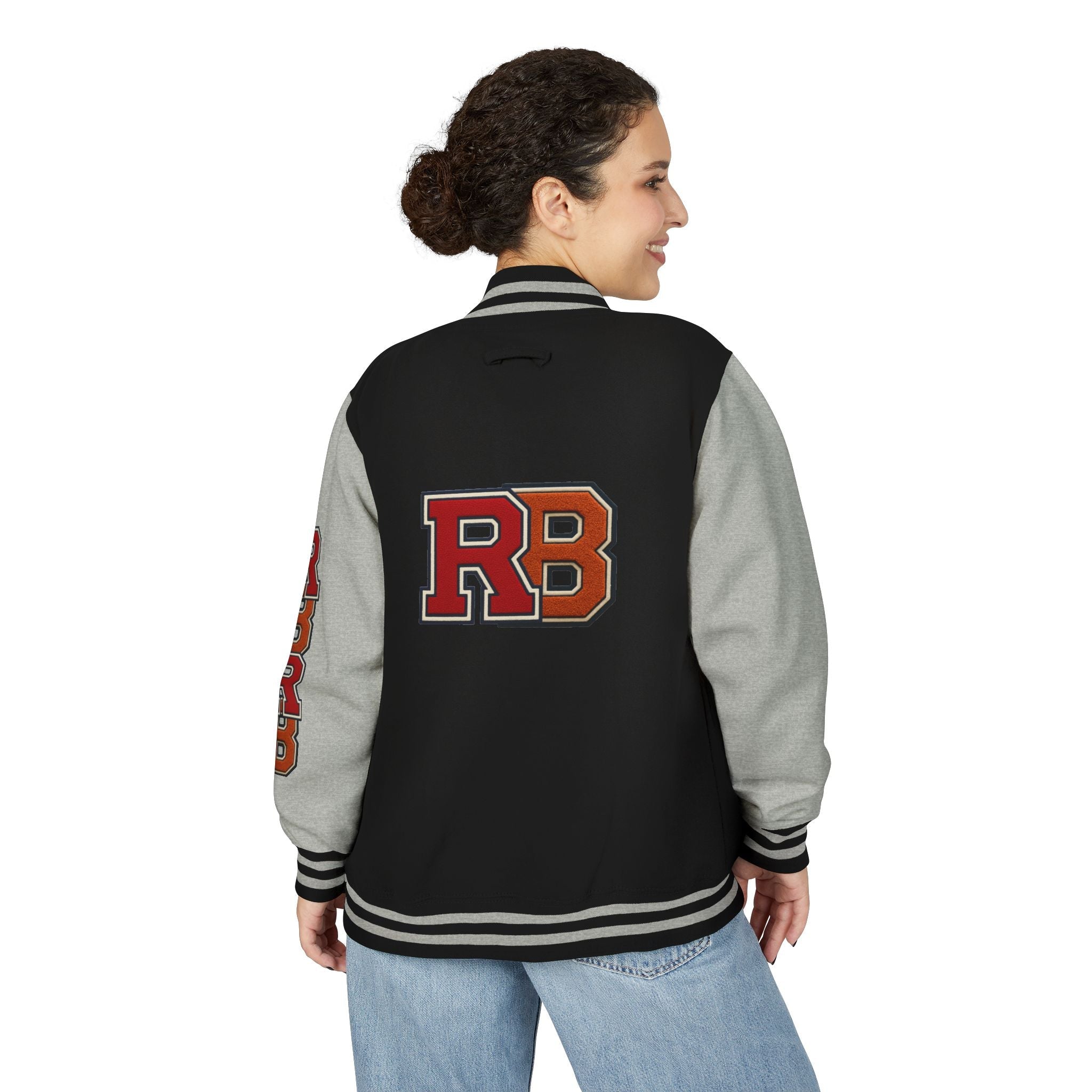 Letterman Jacket - RB Varsity Embroidered Retro Baseball Letter Jacket Printify