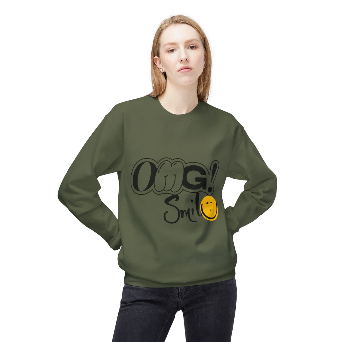 OMG!Smile Softstyle  Crewneck Sweatshirt