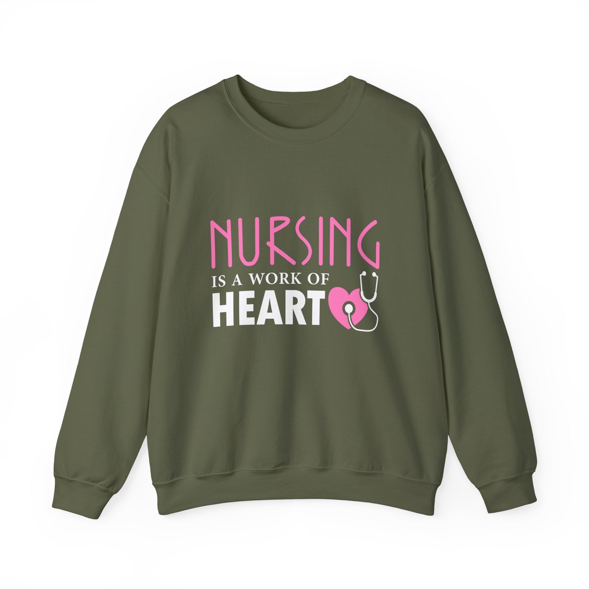 Nursing Is A Work Of Heart Unisex Sweatshirt Printify
