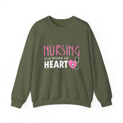 Nursing Is A Work Of Heart Unisex Sweatshirt Printify