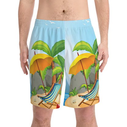 Men's Elastic Beach Shorts (AOP)