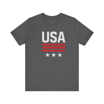 Patriotic USA Tee, Unisex Short Sleeve T-Shirt, July 4th Celebration Shirt, American Pride Apparel, Casual Summer Wear, Gift for Patriot