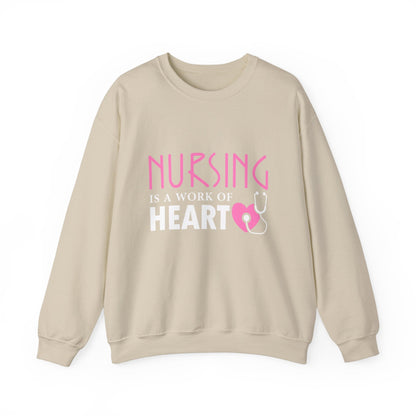Nursing Is A Work Of Heart Unisex Sweatshirt Printify