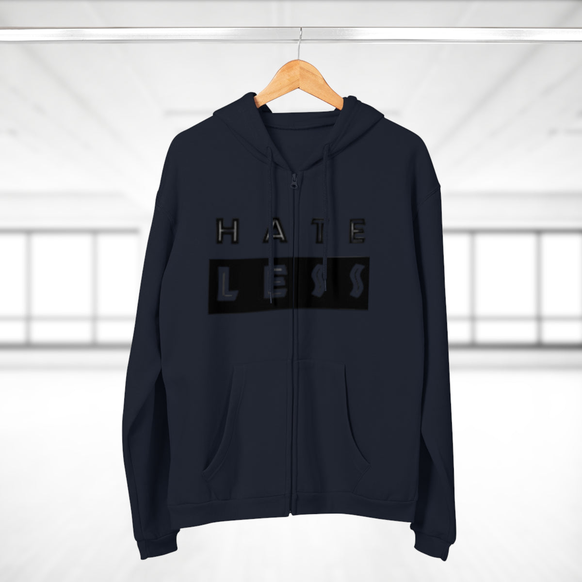 Unisex Hate Less Zip Hoodie - Comfortable & Stylish Sweatshirt for Positive Vibes