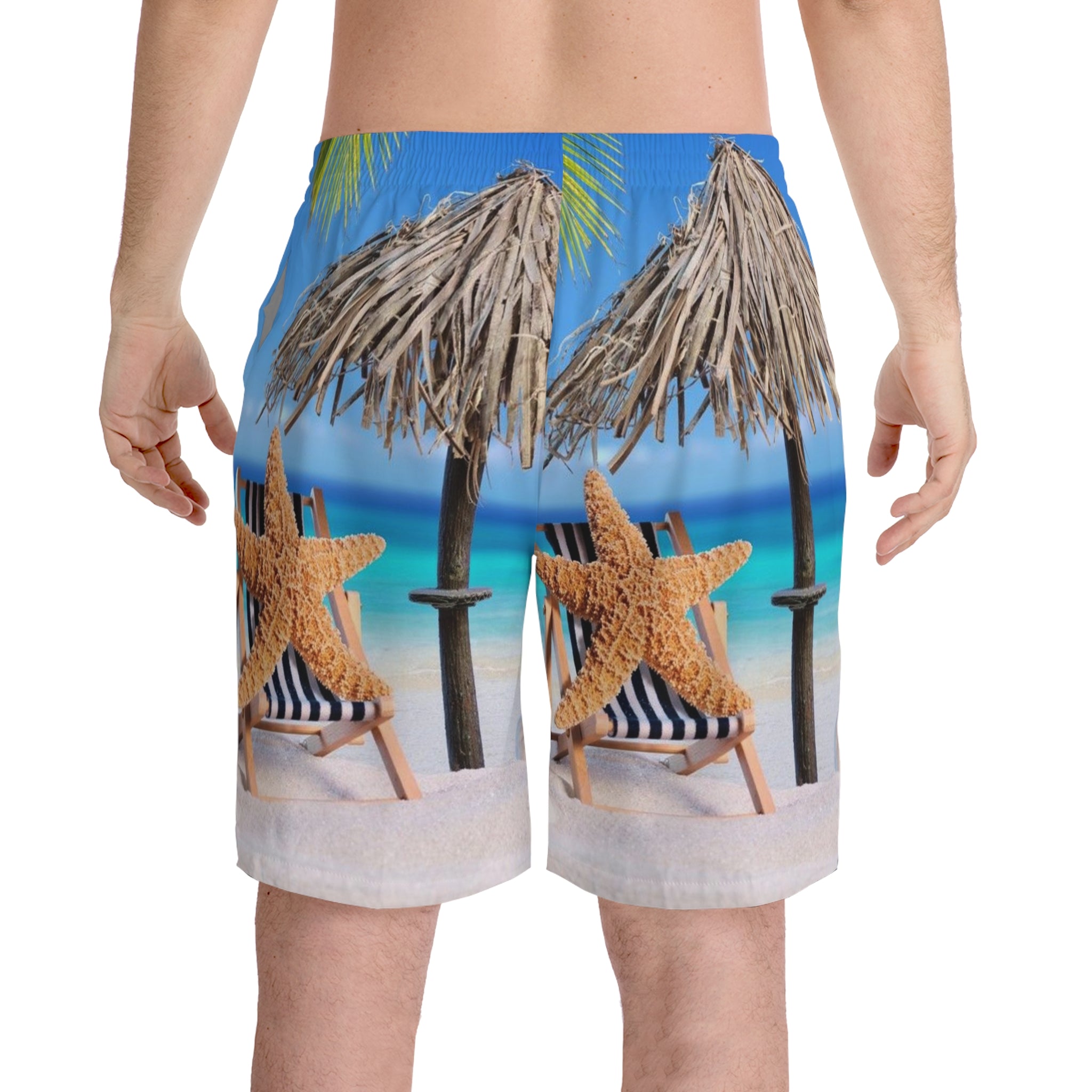 Men's Elastic Beach Shorts (AOP)