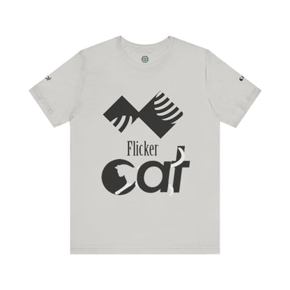 Flicker Cat Graphic Tee - Unisex Jersey Short Sleeve T-Shirt for Cat Lovers