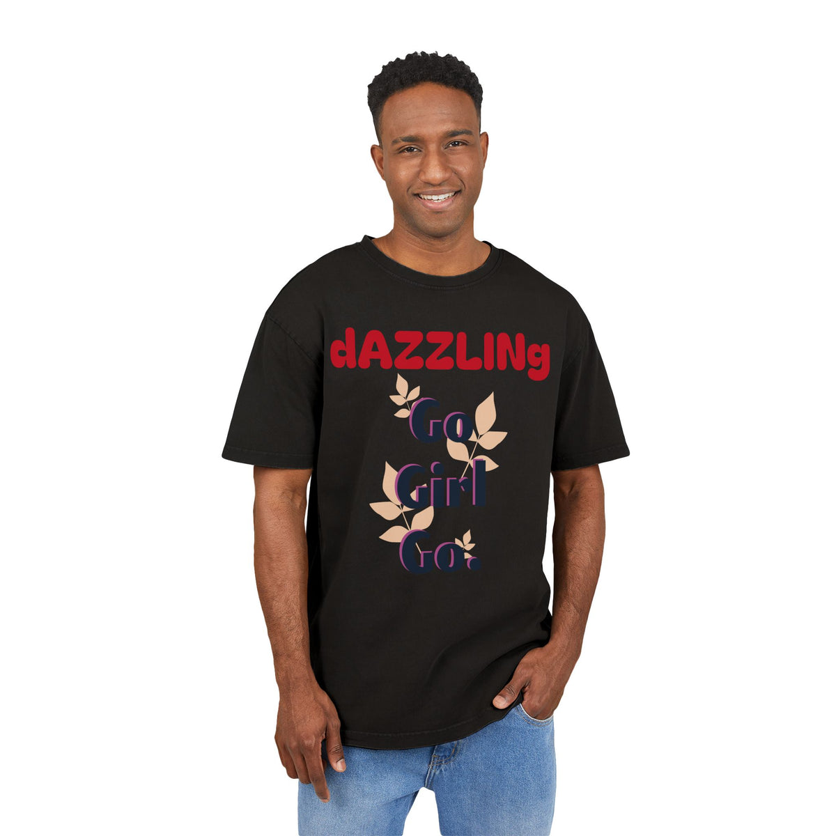 Oversize Tee - Dazzling 'Go Girl Go' Design