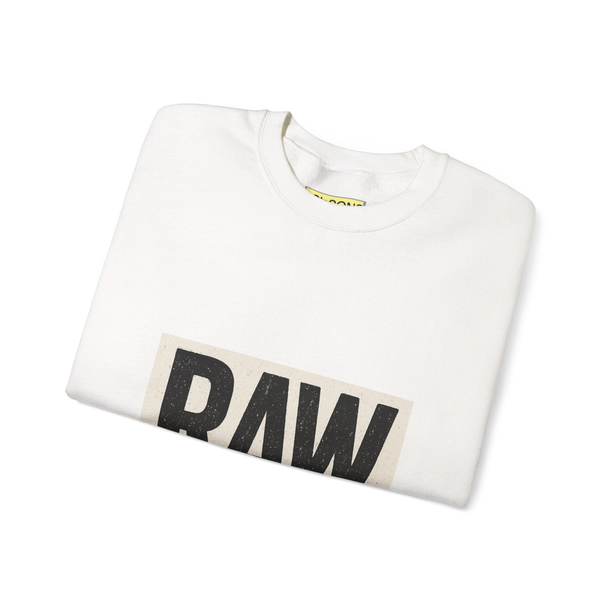 Stylish RAW Graphic Crewneck Sweatshirt, Unisex Casual Wear, Cozy Winter Layer, Trendy Streetwear, Perfect Gift for Him/Her Printify