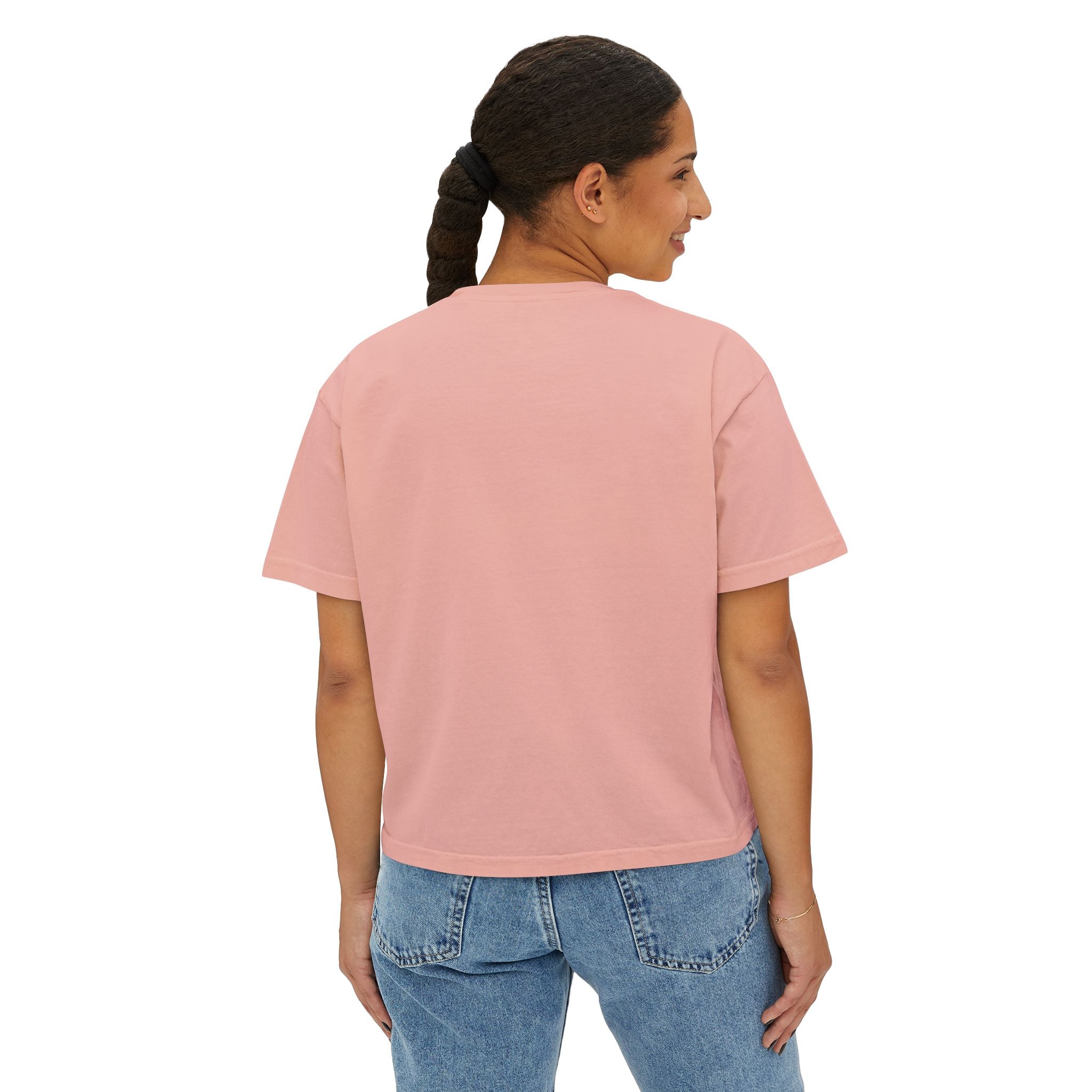 Women's Boxy Tee - 'EYES wideopen' | Casual Tee, Gift for Her, Relaxed Fit Top, Everyday Wear, Trendy Apparel Printify