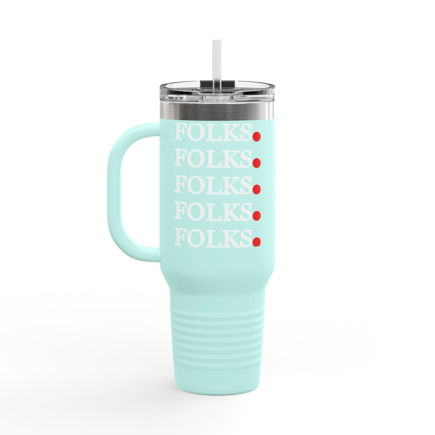 Folk-Inspired Insulated Travel Mug, 40oz - Perfect for Coffee Lovers, Outdoor Adventures, Family Gatherings, Gift Idea