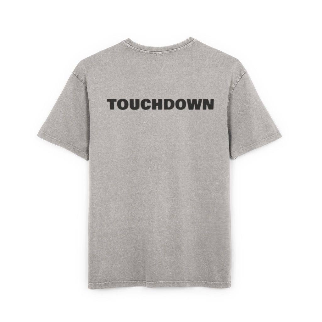Men's Acid Washed Oversized Tee, Touchdown Graphic Shirt, Casual Style Tee, Gifts for Football Fans, Streetwear Essential
