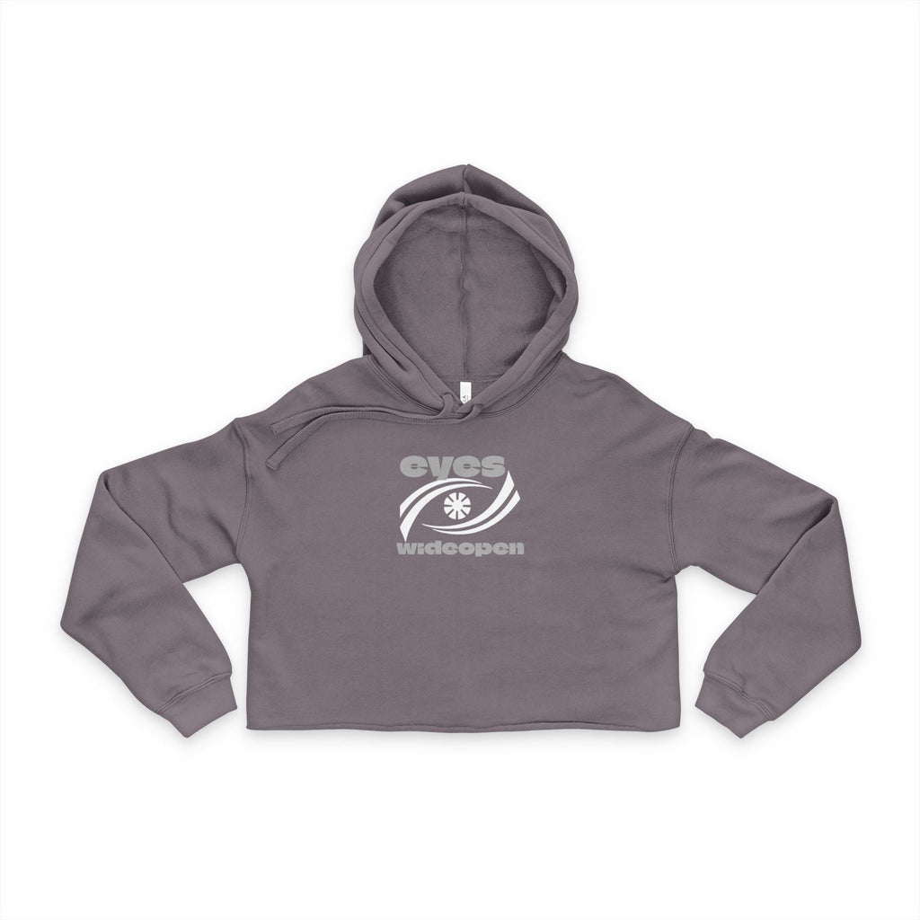 Women's Cropped Hoodie - Eye Design, Trendy Hoodie, Streetwear, Gift for Her, Casual Style, Cozy Fashion, Festival Wear Printify