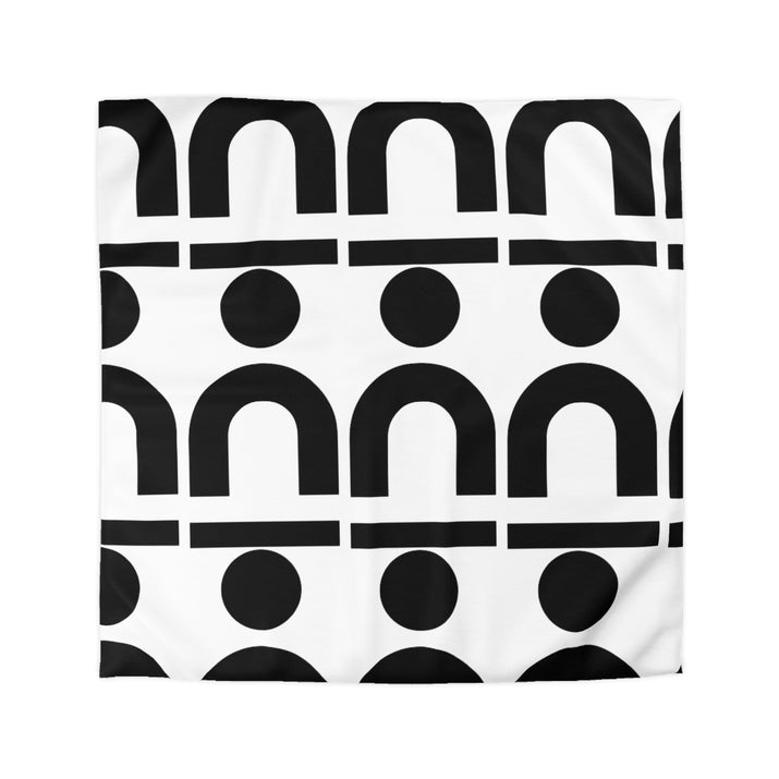 Modern Geometric Microfiber Duvet Cover, Minimalist Bedding, Home Decor, Contemporary Bedroom Accent, Gift for New Homeowners, Black [...] Printify