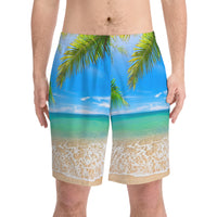 Men's Elastic Beach Shorts (AOP)