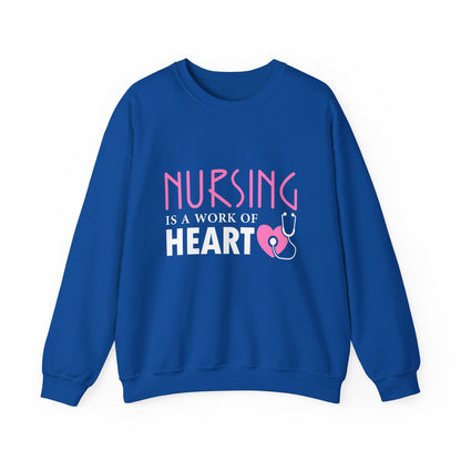 Nursing Is A Work Of Heart Unisex Sweatshirt Printify