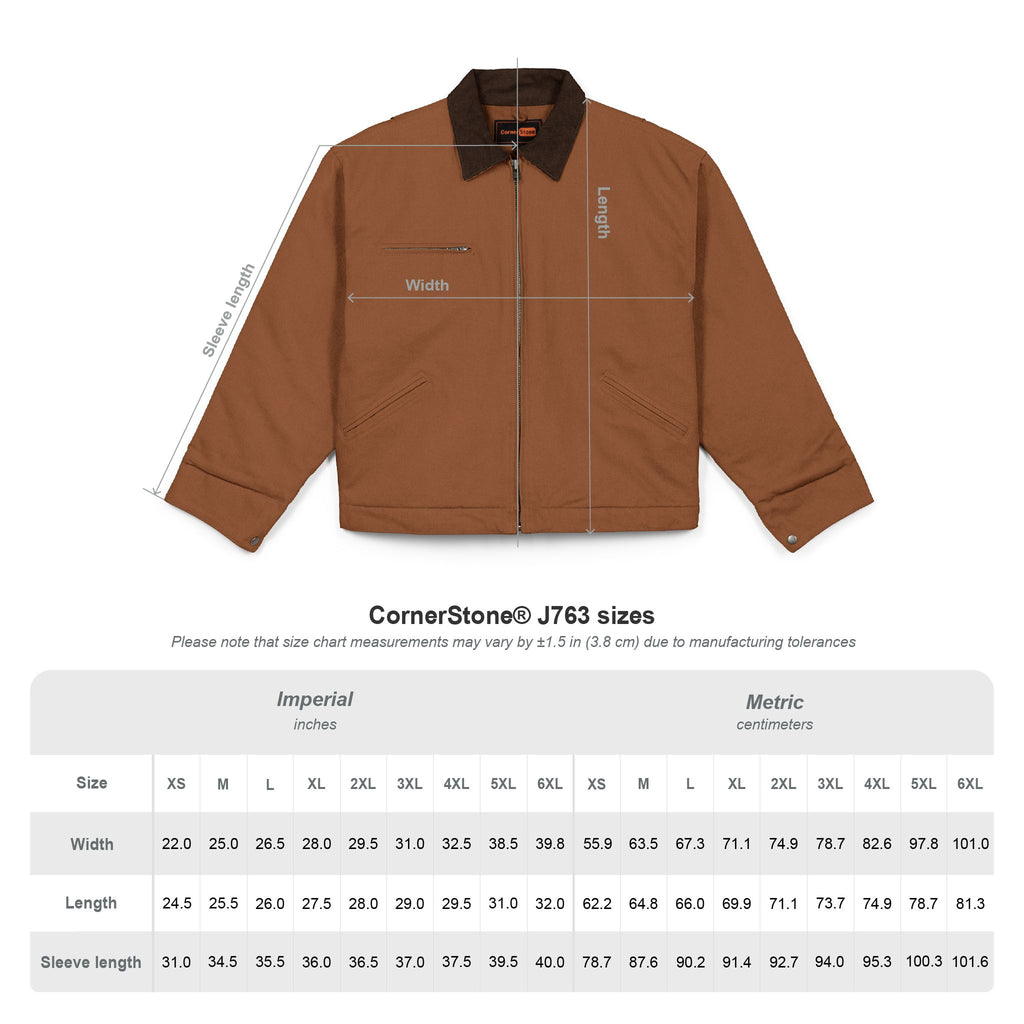 Embroidered Work Jacket - Durable Duck Cloth Utility Jacket with Chest Logo
