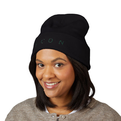 Stylish Icon Embroidered Cuffed Beanie for Trendy Winters