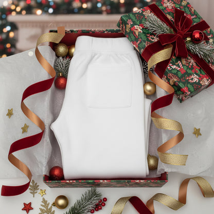 Cozy Cat Embroidered Fleece Sweatpants for Relaxation & Lounging Printify