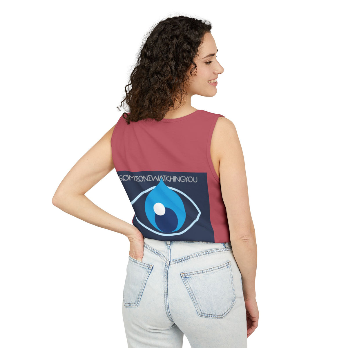 Tank Top Watching You Unisex Garment-Dyed