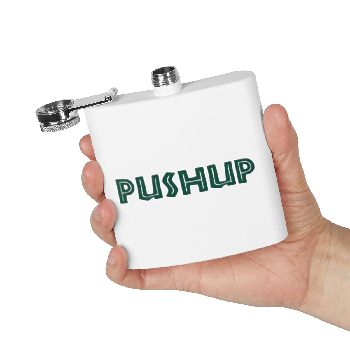Personalized 6oz Stainless Steel Flask - Pushup Design