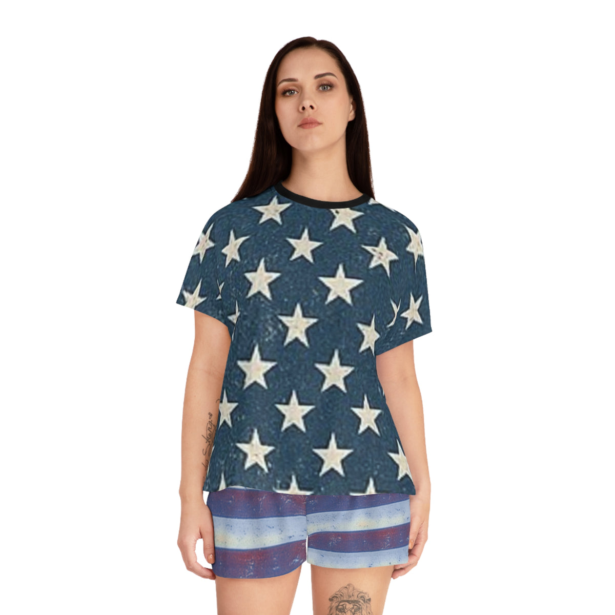 Patriotic Women's Pajama Set, USA Stars and Stripes Sleepwear, Red White Blue Loungewear, Perfect for Independence Day and Comfortable [...]