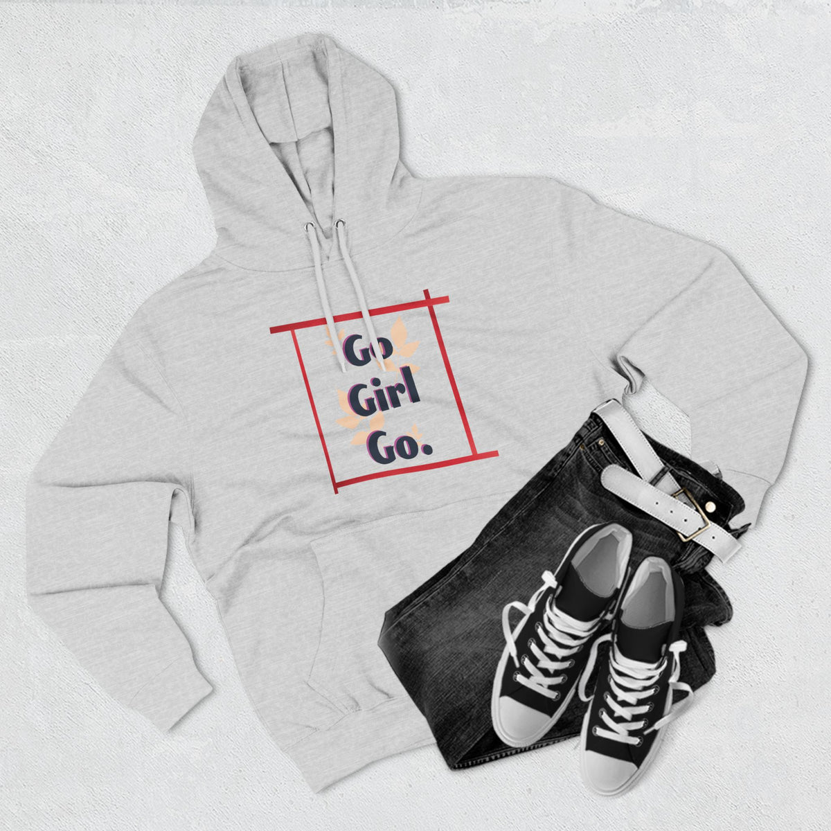 Fleece Hoodie - 'go girl go' Empowering Design