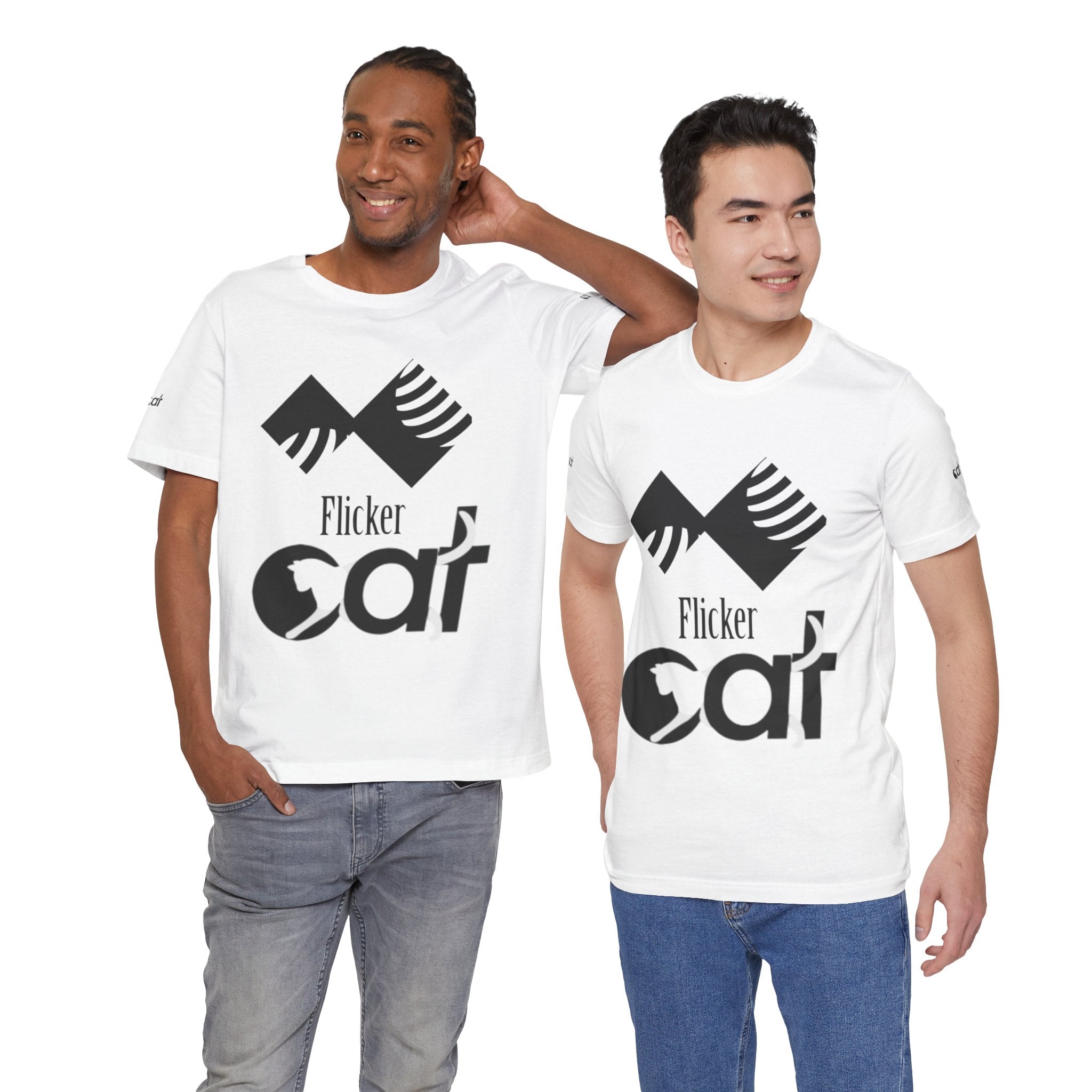 Flicker Cat Graphic Tee - Unisex Jersey Short Sleeve T-Shirt for Cat Lovers