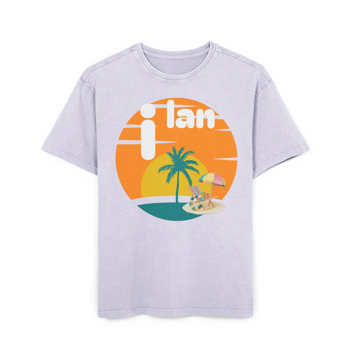 Oversize Tee Acid Washed Men's Graphic T-Shirt 'i lan'