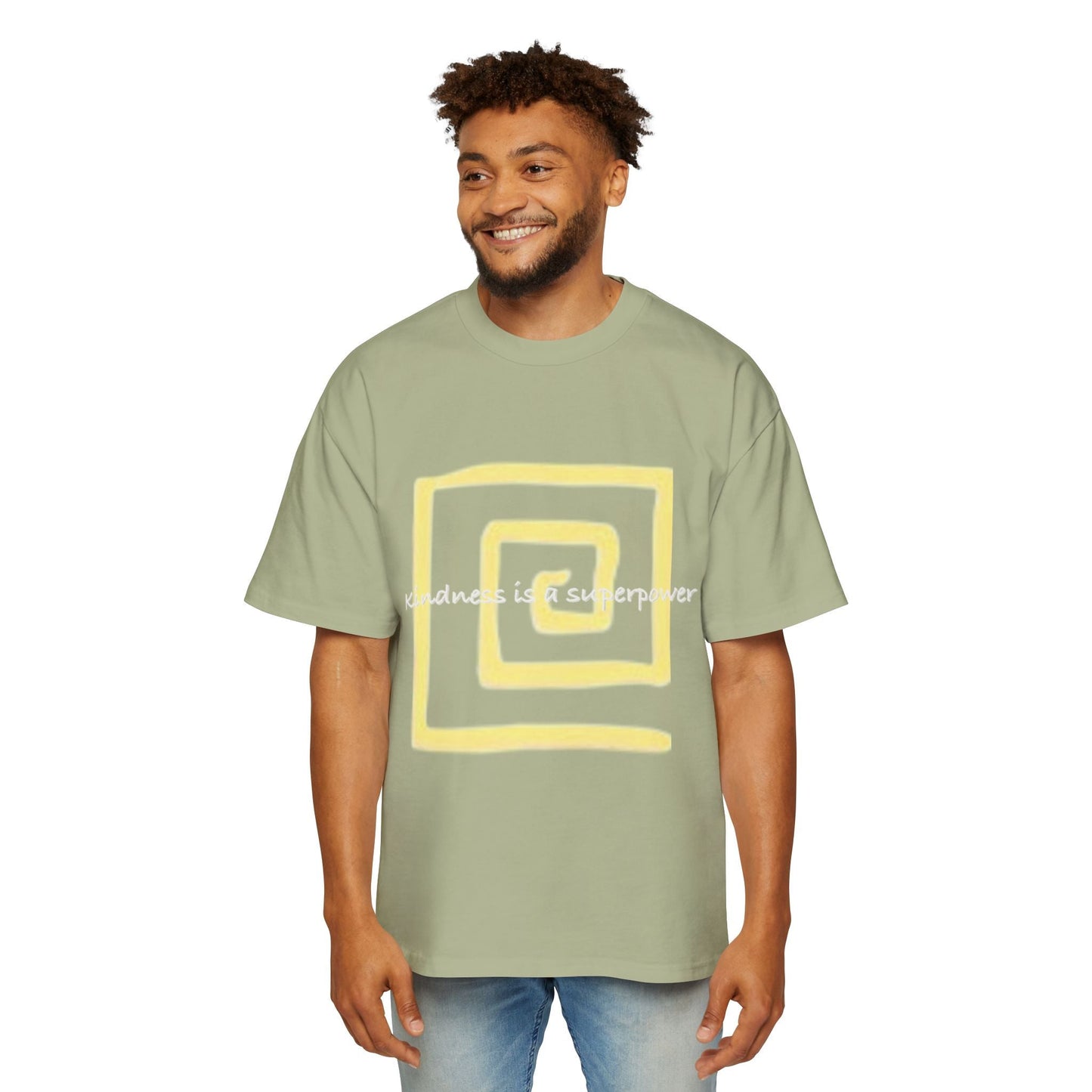 Oversized Tee - Kindness is a Super Power Graphic Design Shirt for Men Printify