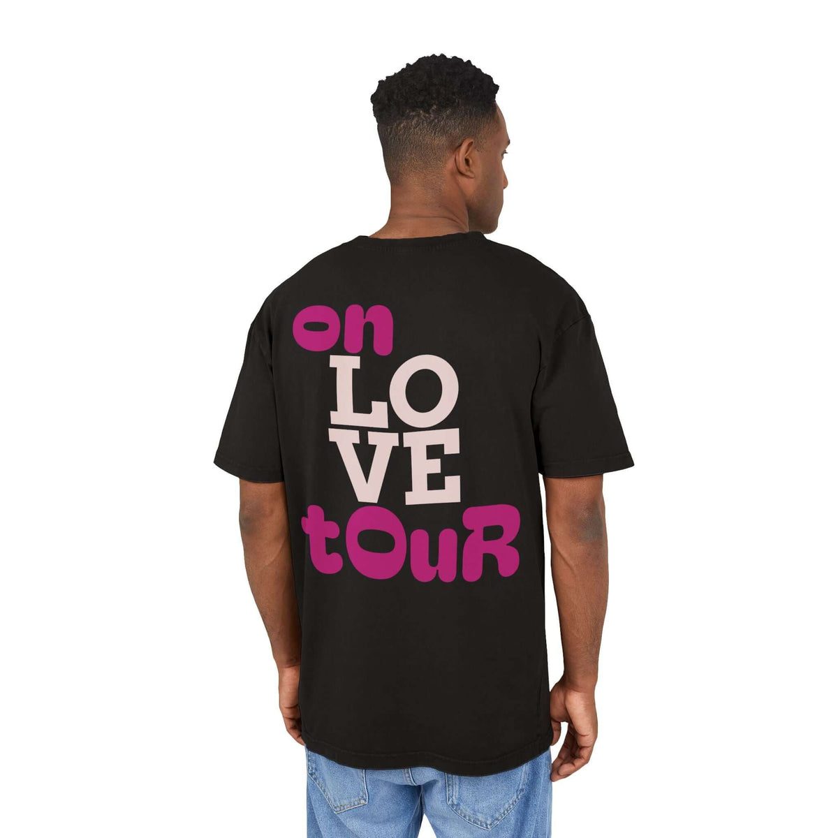 Oversized Tee On Love Tour Acid Washed Men's T-Shirt