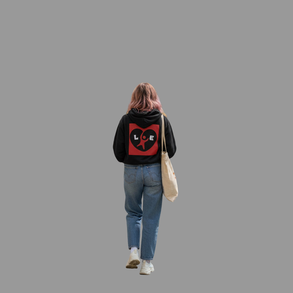 Heart Love Graphic Zip Hoodie, unisex Printify