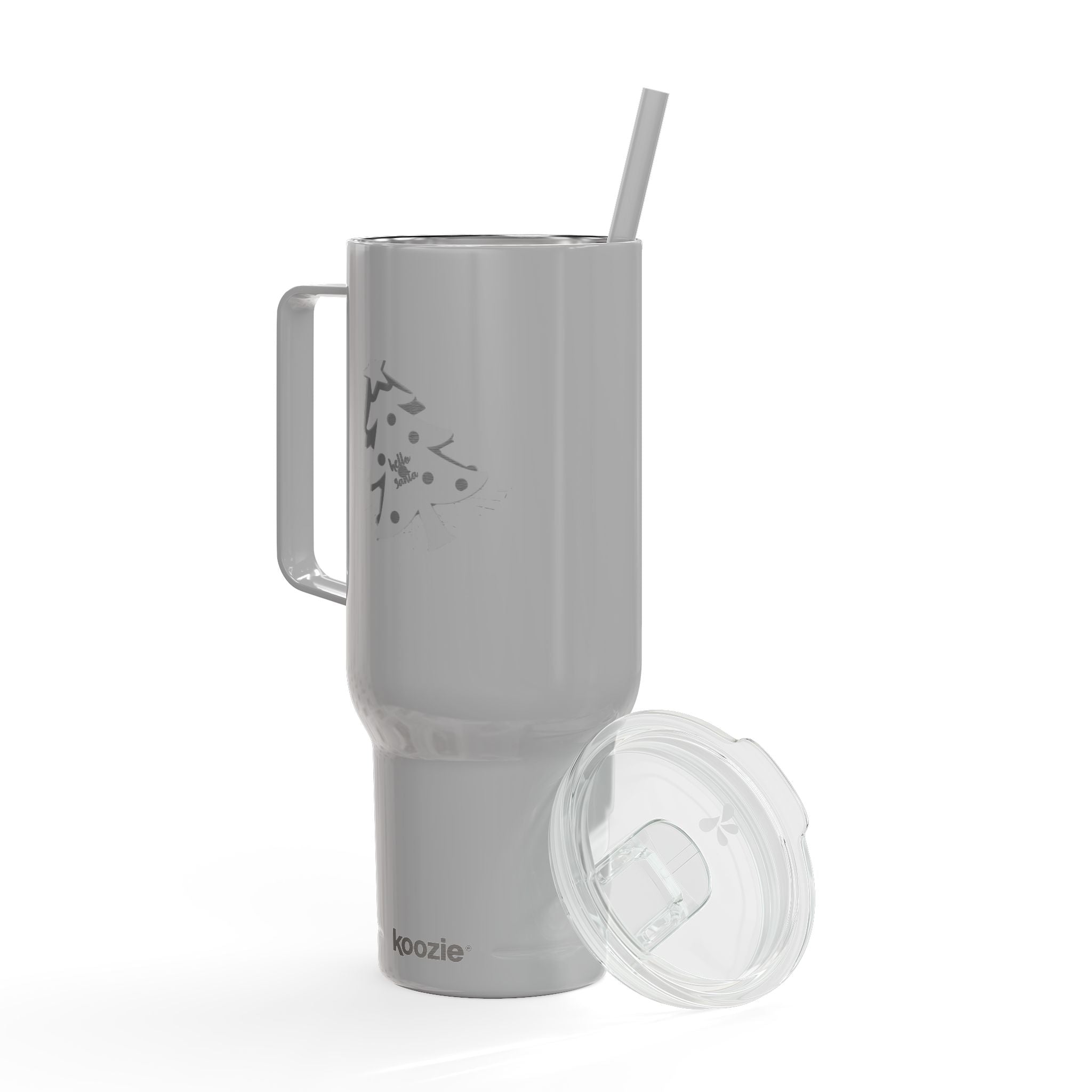 Tumbler with Lid, 40oz - 'Hello Santa' Engraved Design Printify