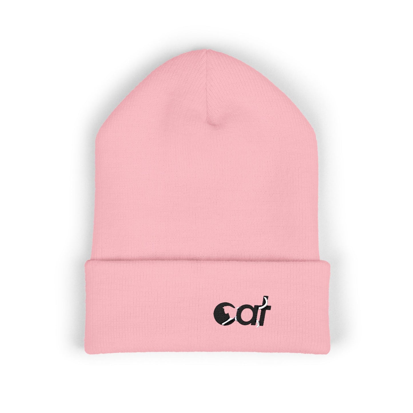 Beanie Hat Cat Design Embroidery