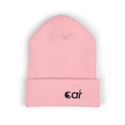 Beanie Hat Cat Design Embroidery