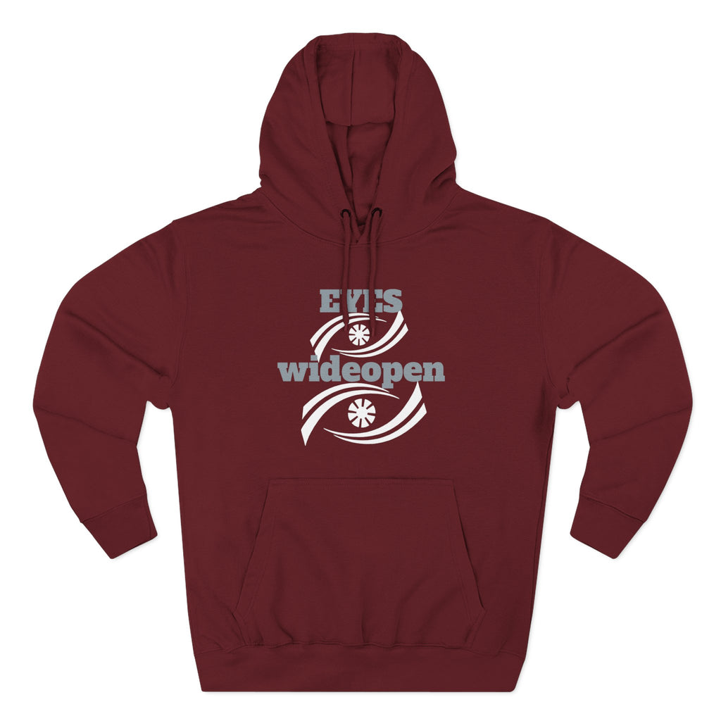 Fleece Hoodie, Cozy Warmth, Casual Style, Perfect for All Seasons, Gift for Friends, EYES wideopen Design