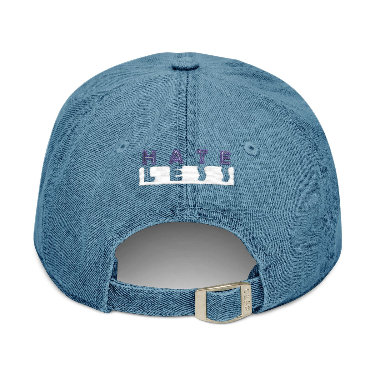Embroidered Denim Hat - 'HATE LESS' Cap for Positive Vibes
