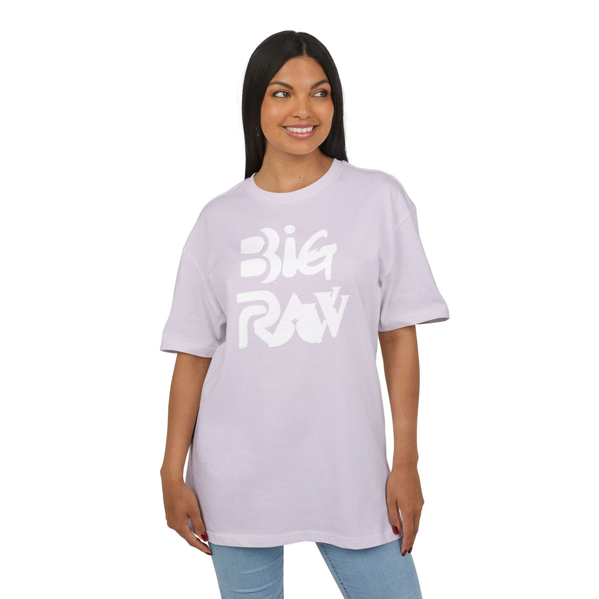 Oversize Tee Big Raw Print Unisex Heavy T-Shirt