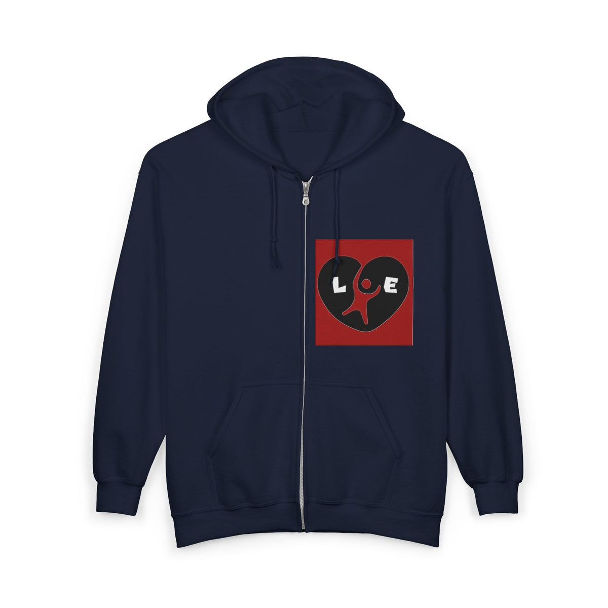 Heart Love Graphic Zip Hoodie, unisex Printify