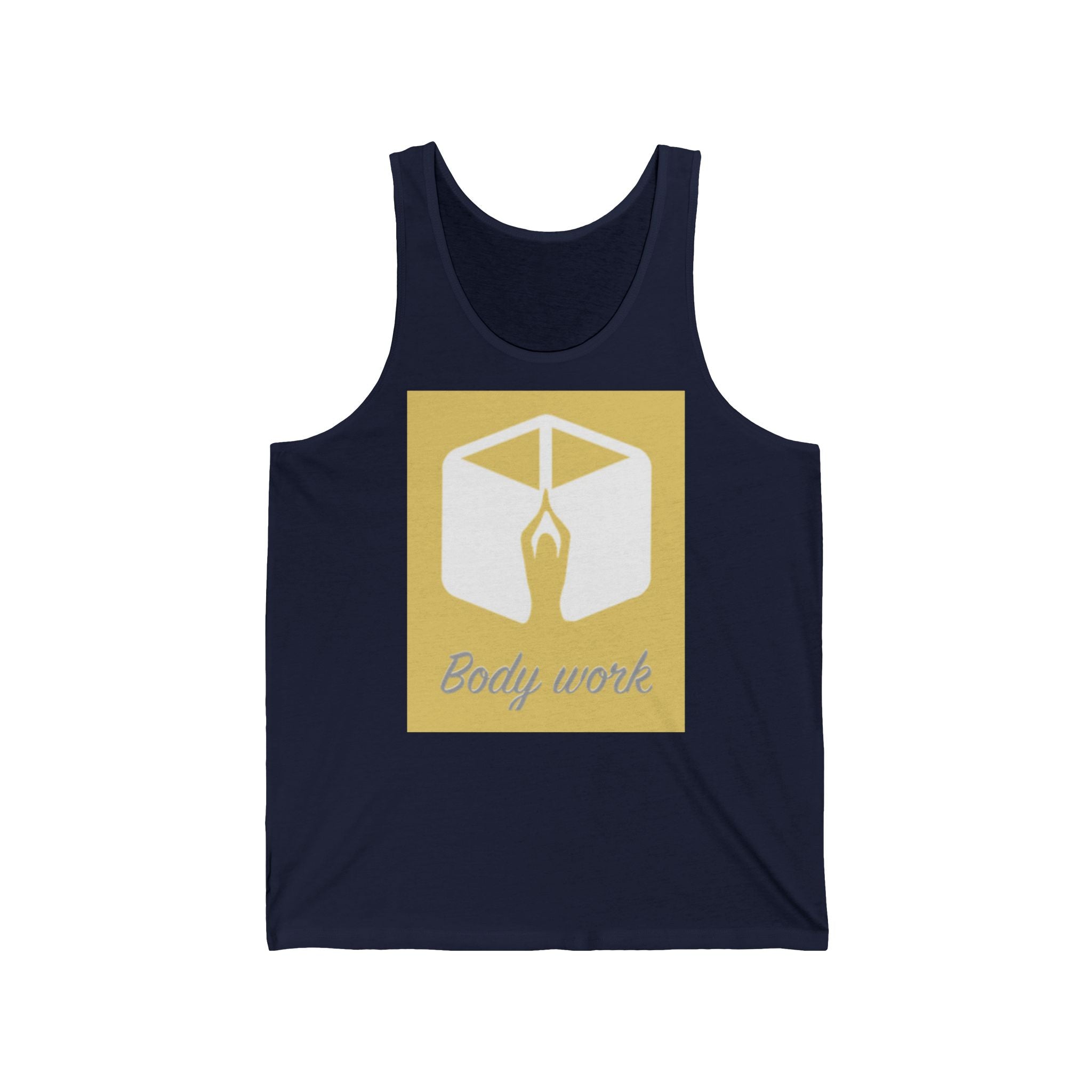 Unisex Jersey Tank Top - Body Work Design, Yoga Apparel, Fitness Gear, Workout Shirt, Gift for Health Enthusiasts