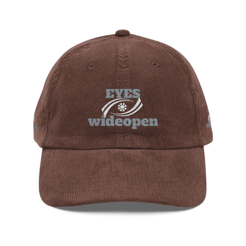 Vintage Embroidered Corduroy Cap, Retro Hat for Outdoor Adventures, Casual Wear, Gift for Him or Her, Stylish Accessory Printify