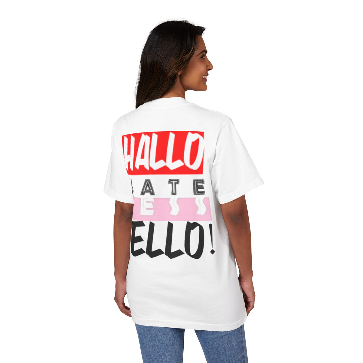 Hate Less Unisex Drop-Shoulder T-Shirt - Trendy Casual Wear