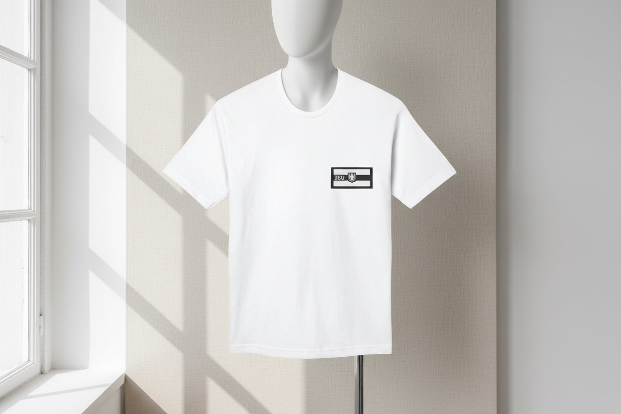 T-Shirt — Retro Patch Chest Logo Tee (Made in USA)